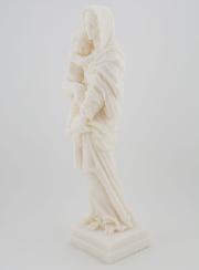 Statue Vierge à l'Enfant Jésus en Albâtre - 25cm
