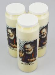 Lot de 3 Bougies de Neuvaine à Padre Pio