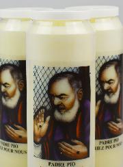Lot de 3 Bougies de Neuvaine à Padre Pio