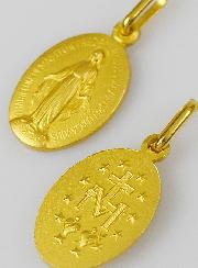 Médaille Miraculeuse en Plaqué Or Diamètre: 15mm