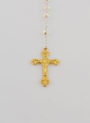 Chapelet de Lourdes en Perles d'Argent et Plaqué Or - 50cm
