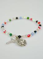 Bracelet Religieux Enfant Perles et Médailles de Lourdes