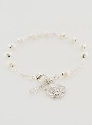 Bracelet Chapelet Dizainier Perles d'Argent - 19cm