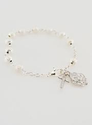 Bracelet Chapelet Dizainier Perles d'Argent - 19cm