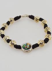 Bracelet Dizainier Perles Ajourées et Médaille de Lourdes