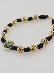 Bracelet Dizainier Perles Ajourées et Médaille de Lourdes