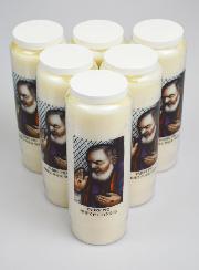 Lot de 6 Bougies de Neuvaine Saint Padre Pio