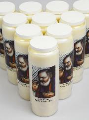 Lot de 10 Bougies de Neuvaine Saint Padre Pio