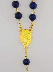 Chapelet Style Lapis Lazuli et Chaîne Or
