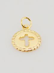 Médaille Croix en Plaqué Or 18 Carats - 13mm