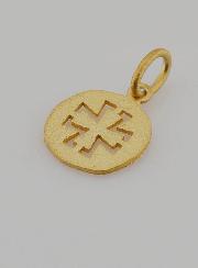 Médaille Croix en Plaqué Or Poli 18 Carats - 13mm
