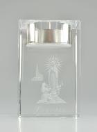 Bougeoir en Verre Notre Dame de Lourdes