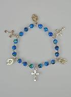 Bracelet Chapelet Nacre Bleue - Médaille Miraculeuse