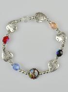 Bracelet Dizainier Perles Coeur Inscription Notre Dame de Lourdes