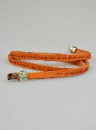 Bracelet Religieux Amen en Cuir Orange - Prière du Notre Père