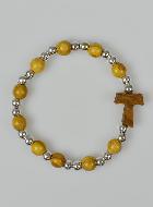 Bracelet Religieux Enfant Croix de Tau et Perles d'Argent