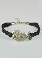 Bracelet Religieux Poisson Ichtus Métal Argenté - Multi cordons