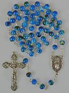 Chapelet de Lourdes avec eau de Lourdes - Nacre Bleue