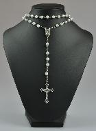 Chapelet Collier Mode en Perles Blanches - 60 cm