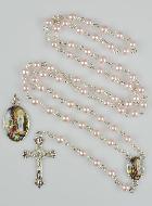 Chapelet de Baptême en Perles Roses