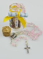 Chapelet de Communion en Perles de Cristal Rose