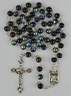 Chapelet de Lourdes en Perles de Cristal Noir