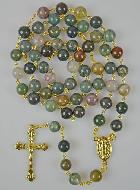 Chapelet en Pierre Style Agate et Chaîne Or