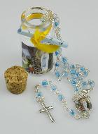 Chapelet Enfant en Perles de Cristal Bleu - Coffret cadeau