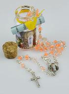 Chapelet Enfant en Perles de Cristal Orange - Coffret cadeau