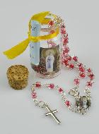 Chapelet Enfant en Perles de Cristal Rouge - Coffret cadeau