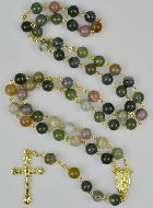 Chapelet Or en Perles d'Agate Véritable