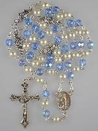 Chapelet Nacre Blanc et Bleu