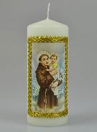 Cierge Religieux - Icône de Saint Antoine de Padoue - 15 cm