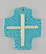 Croix Céramique Croix du Christ Bleue