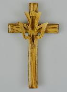 Croix Crucifix Esprit Saint en Bois d'Olivier - 12 cm