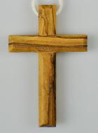 Croix d'Aube de Communion en Bois d'Olivier avec Cordon 7 cm