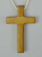 Croix d'Aube de Communion en Bois d'Olivier avec Cordon