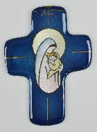 Croix de Communion Vierge de la Bonté en Emaux