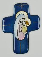 Croix de la Vierge à l'Enfant Jésus en Emaux du Liban