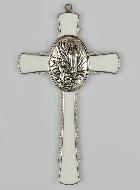 Croix de Lourdes Blanche 10 cm - Médaille des Apparitions