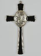 Croix de Lourdes Noire 10 cm - Médaille des Apparitions