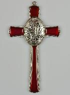 Croix de Lourdes Rouge 10 cm - Médaille des Apparitions