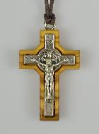 Croix de Saint Benoît en Bois d'Olivier - 3.5 cm