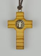 Croix de Saint Benoît en Bois d'Olivier - 3.5 cm