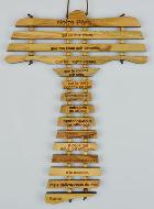 Croix de Tau en Bois d'Olivier et Prière du Notre Père