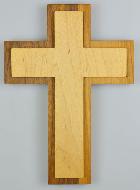 Croix du Christ en Bois Artisanale - 2 Tons - 25 cm