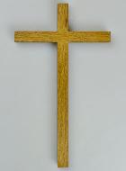Croix en Bois Brun Foncé Artisanale - 18 cm