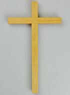Croix en Bois Clair Artisanale - 18 cm