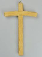 Croix en Bois Clair Artisanale Sculptée - 18 cm