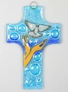 Croix Enfant Esprit Saint en Verre